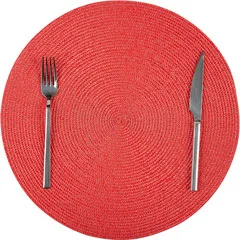 Biradlı Amerikan Servis, Pvc, Yuvarlak, 38 cm, Kırmızı