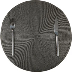 Biradlı Amerikan Servis, Pvc, Yuvarlak, 38 cm, Siyah