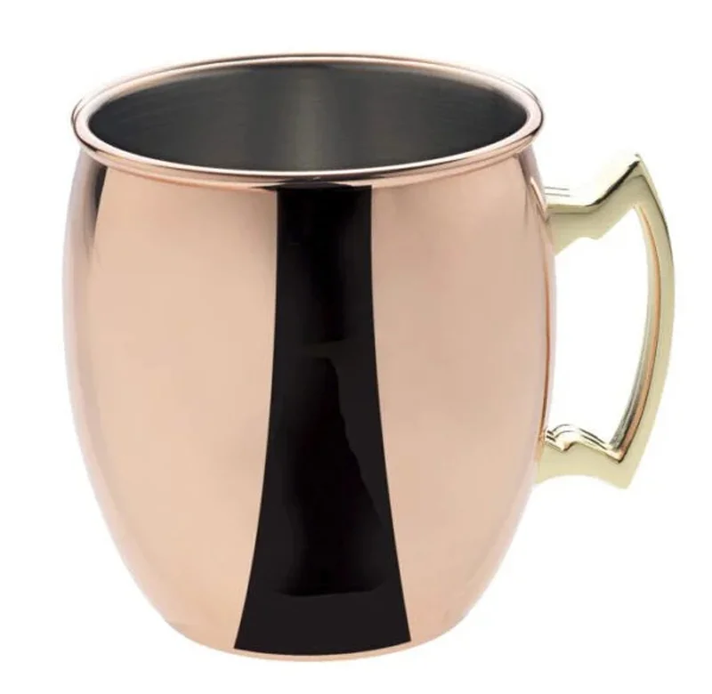 Biradlı Çelik Moscow Mule Bardak, 500 cc, Bakır