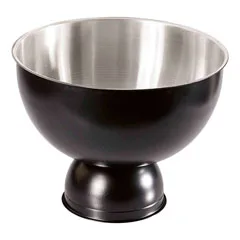 Biradlı Çelik Punch Kasesi, 32x26 cm, Siyah