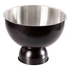 Biradlı Çelik Punch Kasesi, 32x26 cm, Siyah