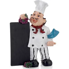 Biradlı Dekoratif Aşçı Figürü, 41 cm