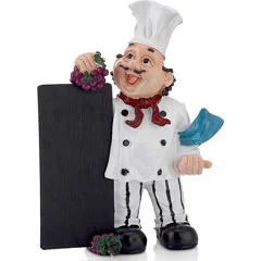 Biradlı Dekoratif Aşçı Figürü, 41 cm