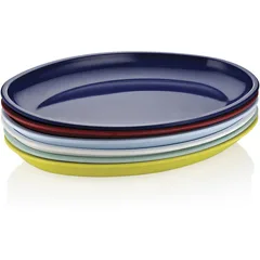 Biradlı Fts-1958 Melamin Tabak, Oval, 55x39x6, Mavi