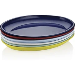 Biradlı Fts-1958 Melamin Tabak, Oval, 55x39x6, Mavi