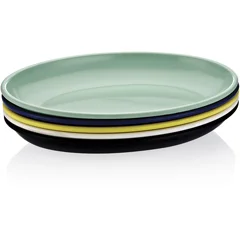 Biradlı Fts-1958 Melamin Tabak, Oval, 55x39x6, Yeşil