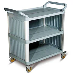Biradlı Plastik Monoblok Servis Arabası Gri, 52x96x107 cm