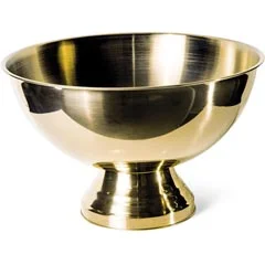 Biradlı Punch Kasesi, 39x25 cm, Altın