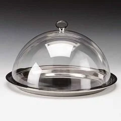 Zicco Çelik Altlı Fanus, Polikarbon Kapaklı, 35 cm (ZCP.405+ZCP.659)
