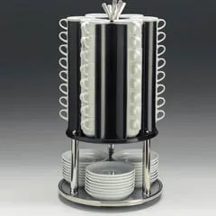Zicco Çelik Altlı Tabak Fincan, Kaşık Standı, Döner, 30x55 cm