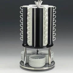 Zicco Çelik Altlı Tabak Fincan, Kaşık Standı, Döner, 30x55 cm
