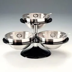 Zicco Çelik Kaseli Teşhir Standı, Kapaklı, 3'lü, 54x50x30 cm
