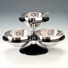 Zicco Çelik Kaseli Teşhir Standı, Kapaklı, 3'lü, 54x50x30 cm