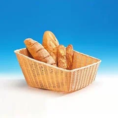 Zicco Dikdörtgen Ekmek Sepeti, Plastik, Eğimli, 46x40x25 cm, Açık Renk