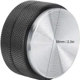 Düz Macaron Tamper, 304 Paslanmaz Taban, Siyah Alüminyum Gövde, 58mm - Görsel 1