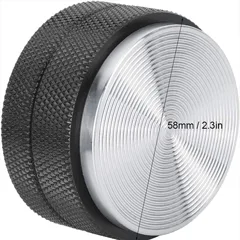 Düz Macaron Tamper, 304 Paslanmaz Taban, Siyah Alüminyum Gövde, 58mm
