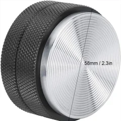 Düz Macaron Tamper, 304 Paslanmaz Taban, Siyah Alüminyum Gövde, 58mm