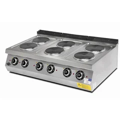 Empero 700 Plus Seri Set Üstü Elektrikli Ocak, 6 Yuvarlak Pleytli, 120x73x30 cm