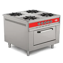 Empero 900 Plus Seri Gazlı Fırınlı Kuzine, 4 Brülörlü Ocak, 100x100x85 cm