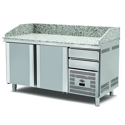 Empero Granit Tablalı Pizza Hazırlık Buzdolabı, 2 Kapılı