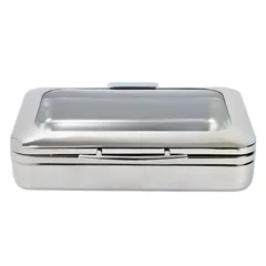Empero Jp Dikdörtgen Chafing Dish Reşo, Gn 1/1, Cam Kapaklı, İndüksiyon Tabanlı