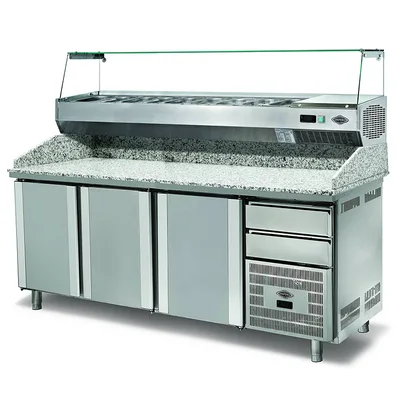 Empero Saladbardlı Hazırlık Buzdolabı, Granit Tablalı, 3 Kapılı