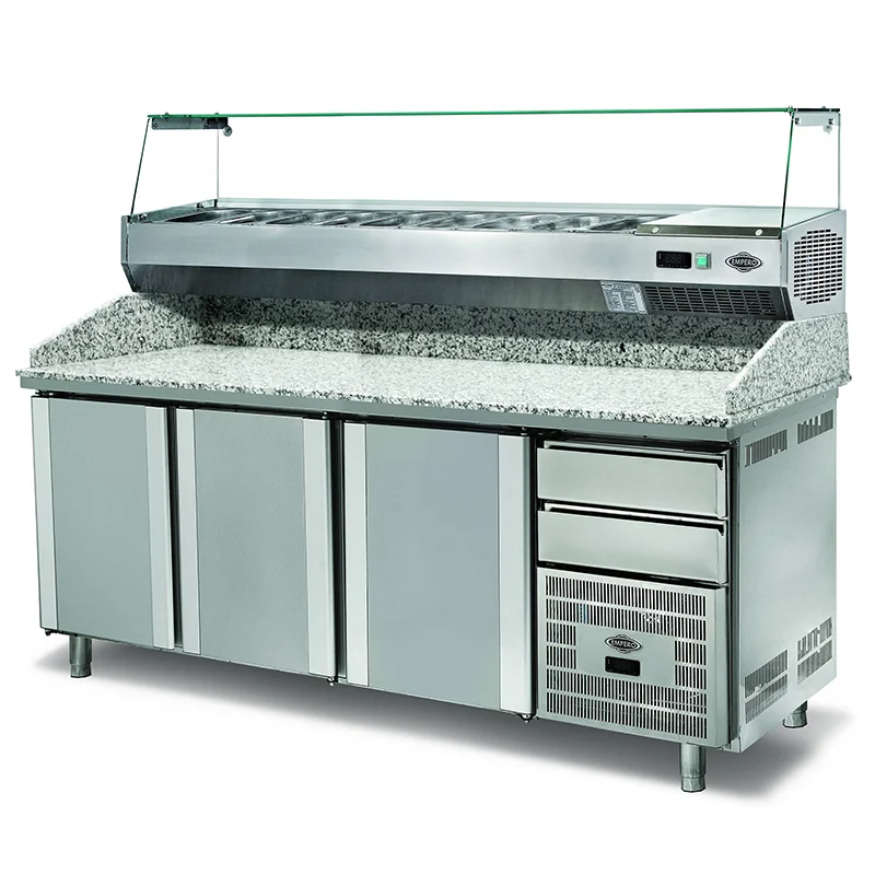 Empero Saladbardlı Hazırlık Buzdolabı, Granit Tablalı, 3 Kapılı