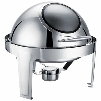 Epinox Chafing Dish, Roll Top Cam Kapaklı, Yuvarlak, 6 l, Cdc 6c