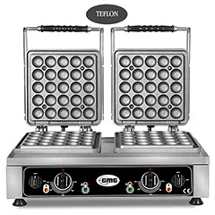 Gmg KGW 27 L Lokmia L Waffle Makinesi, Çiftli, Sabit Plakalı, Teflon Kaplamalı