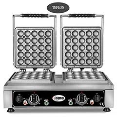 Gmg KGW 27 L Lokmia L Waffle Makinesi, Çiftli, Sabit Plakalı, Teflon Kaplamalı
