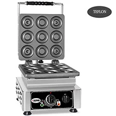 Gmg WE 09 Donut Waffle Makinesi, Tekli, Değiştirilebilir Plakalı, Teflon Kaplamalı