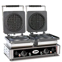 Gmg WE 26 Yuvarlak American Waffle Makinesi, Çiftli, Değiştirilebilir Plakalı