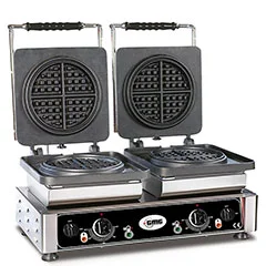 Gmg WE 26 Yuvarlak American Waffle Makinesi, Çiftli, Değiştirilebilir Plakalı