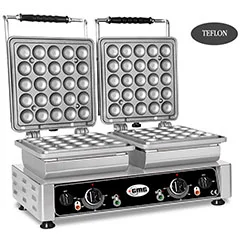 Gmg WE 27 L Lokmia L Waffle Makinesi, Çiftli, Değiştirilebilir Plakalı, Teflon Kaplamalı