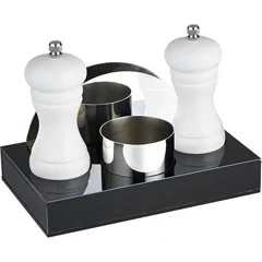 Groovy 4'lü Menaj Set, 20x12x3 cm, Beyaz