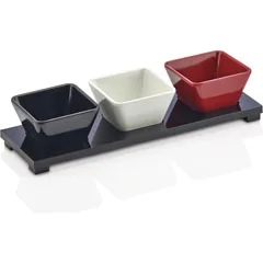 Groovy Açık Büfe Kare Standlı Sosluk Takımı, 25x8 cm