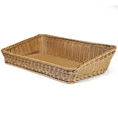Groovy Açık Büfe Plastik Dikdörtgen Sepet, 50x50x5/10 cm