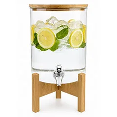Groovy Akasya Standlı Cam Meyve Suyu Dispenseri, 6,5 l