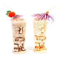 Groovy Ceramic Tiki Mug, 8x18,5 cm, 310 cc, Kahverengi