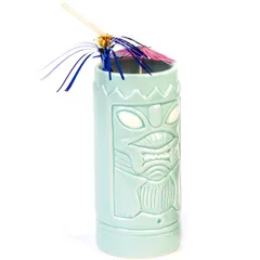 Groovy Ceramic Tiki Mug, 8x18,5 cm, 650 cc, Açık Yeşil