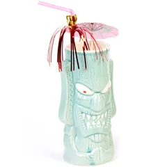 Groovy GRV-20219 Ceramic Tiki Mug, 8x17,5 cm, 350 cc, Yeşil