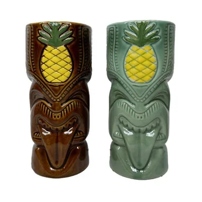 Groovy Seramik Tiki Kokteyl Bardak, 8x18 cm, 550 cc