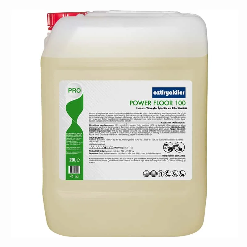 Öztiryakiler Power Floor Hassas Yüzeyler İçin Kir ve Cila Sökücü, 20 lt