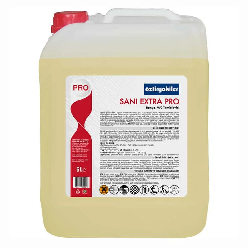 Öztiryakiler Sani Extra Pro Armatürler Banyo ve Tuvalet Temizleme Ürünü, 5 lt