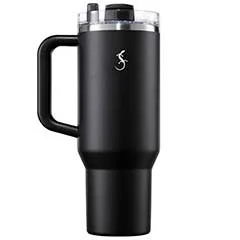 Lurch 240978 Big Cup Paslanmaz Çelik Termos, Çift Cidarlı, Sızdırmaz, Uzatılabilir Piteli, 1,2 Litre, Mat Siyah