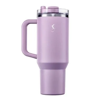 Lurch 270973 Big Cup, Paslanmaz Çelik Termos, Uzatılabilir Pipetli, Çift Cidarlı, Sızdırmaz, 1,2 L, Lila
