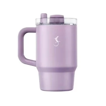 Lurch 270975 Big Cup, Paslanmaz Çelik Termos, Uzatılabilir Pipetli, Çift Cidarlı, Sızdırmaz, 0.8 L, Lila