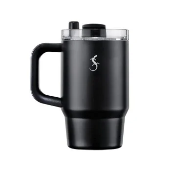 Lurch 270977 Big Cup, Paslanmaz Çelik Termos, Uzatılabilir Pipetli, Çift Cidarlı, Sızdırmaz, 0.8 L, Mat Siyah