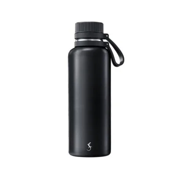 Lurch 270980 OutdoorPaslanmaz Çelik Termos, Çift Cidarlı, Sızdırmaz, 1 L, Mat Siyah