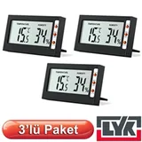 LYK STH Mini Sıcaklık ve Nem Ölçer, 3 Adet - Görsel 1